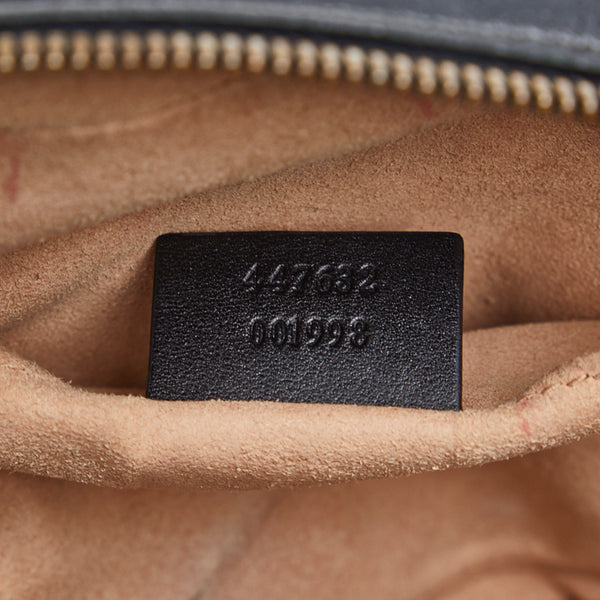 グッチ GGマーモント キルティング スモール 斜め掛け チェーン ショルダーバッグ 447632 ブラック レザー レディース GUCCI 【中古】