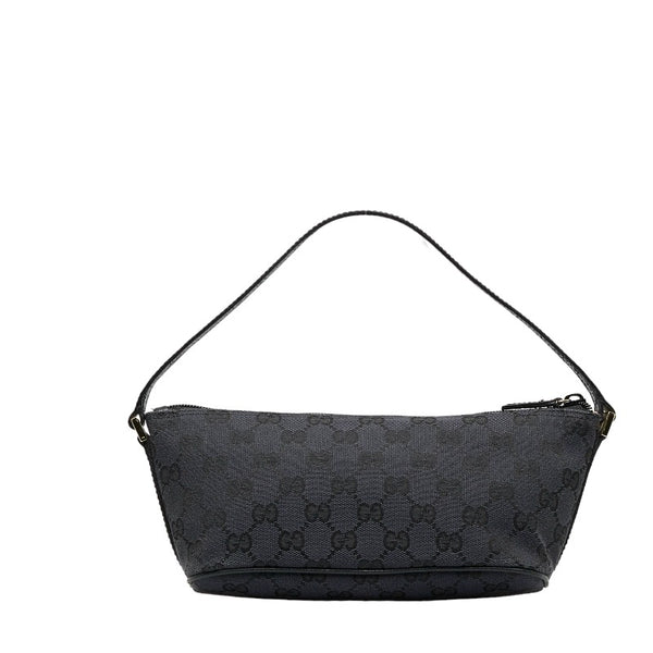 グッチ GGキャンバス ポーチ ショルダーバッグ 257300 ブラック キャンバス レザー レディース GUCCI 【中古】