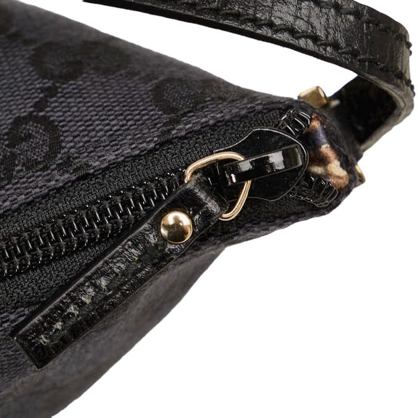 グッチ GGキャンバス ポーチ ショルダーバッグ 257300 ブラック キャンバス レザー レディース GUCCI 【中古】