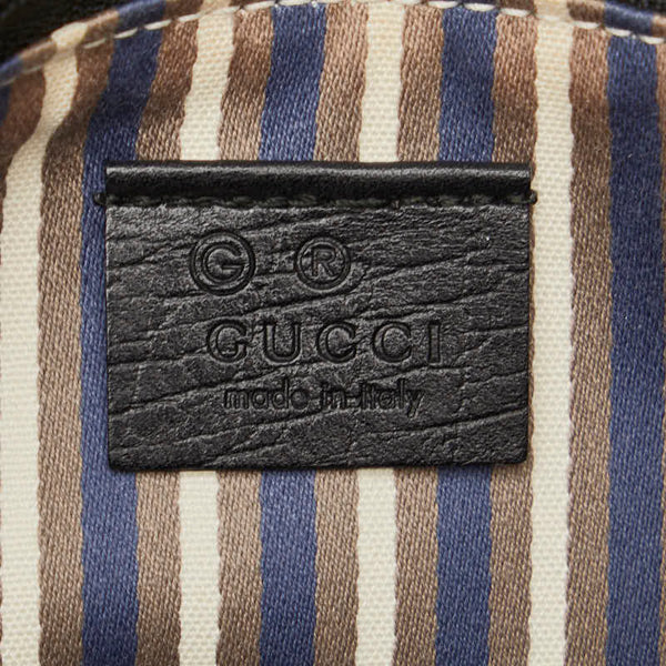 グッチ GGキャンバス ポーチ ショルダーバッグ 257300 ブラック キャンバス レザー レディース GUCCI 【中古】