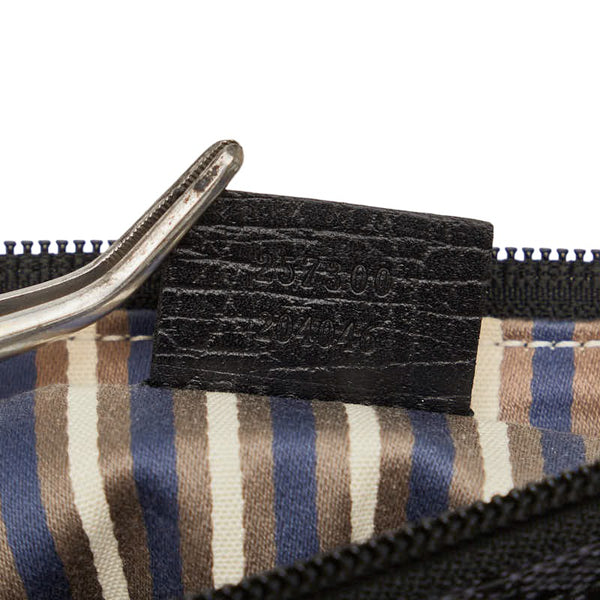 グッチ GGキャンバス ポーチ ショルダーバッグ 257300 ブラック キャンバス レザー レディース GUCCI 【中古】