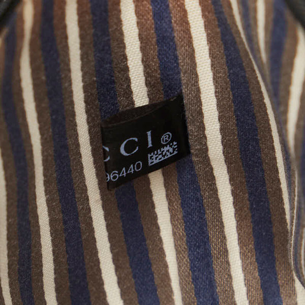 グッチ GGキャンバス ポーチ ショルダーバッグ 257300 ブラック キャンバス レザー レディース GUCCI 【中古】