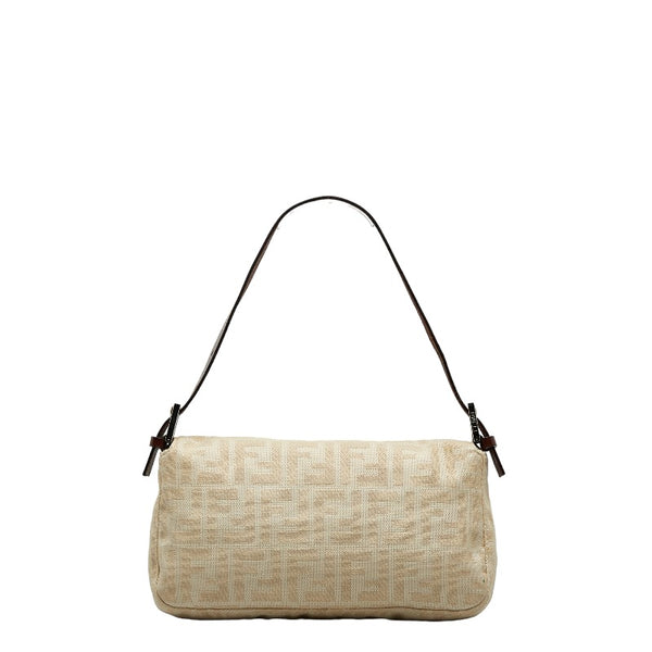 フェンディ ズッカ マンマバケット ショルダーバッグ 26424 アイボリー キャンバス レザー レディース FENDI 【中古】