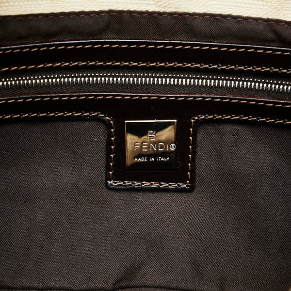 フェンディ ズッカ マンマバケット ショルダーバッグ 26424 アイボリー キャンバス レザー レディース FENDI 【中古】