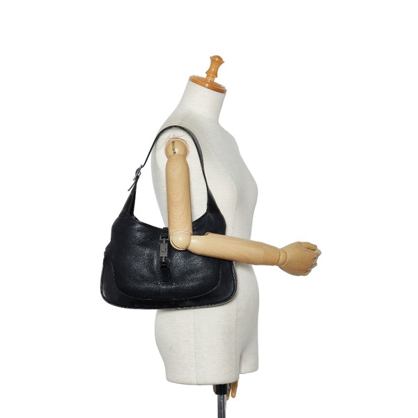 グッチ ジャッキー ワンショルダーバッグ 00963 ブラック レザー ファー レディース GUCCI 【中古】