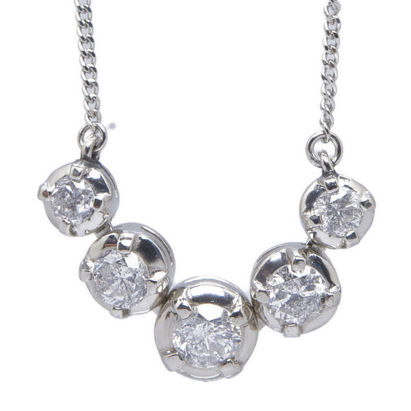 Pt900 プラチナ Pt850 プラチナ ダイヤ1.00ct ネックレス レディース 【中古】
