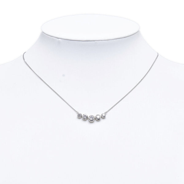 Pt900 プラチナ Pt850 プラチナ ダイヤ1.00ct ネックレス レディース 【中古】