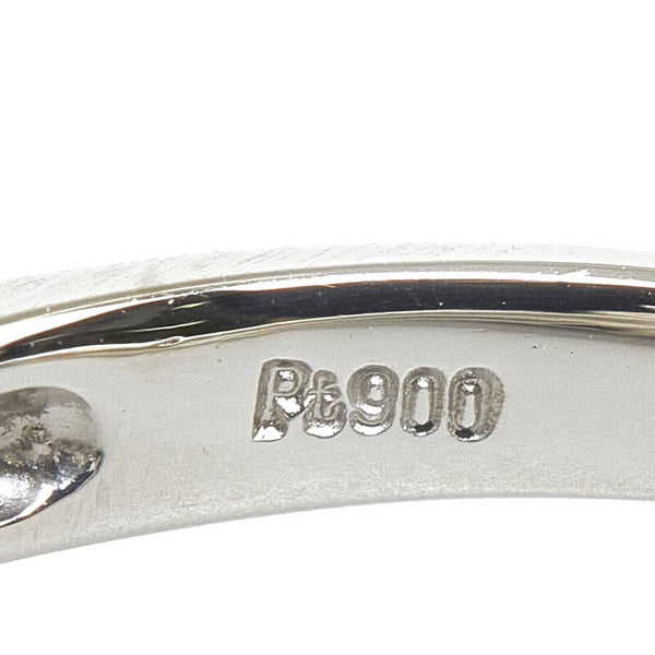 Pt900 プラチナ ダイヤ0.10ct リボンモチーフ リング 指輪 レディース 11号 【中古】