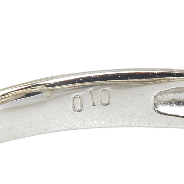 Pt900 プラチナ ダイヤ0.10ct リボンモチーフ リング 指輪 レディース 11号 【中古】