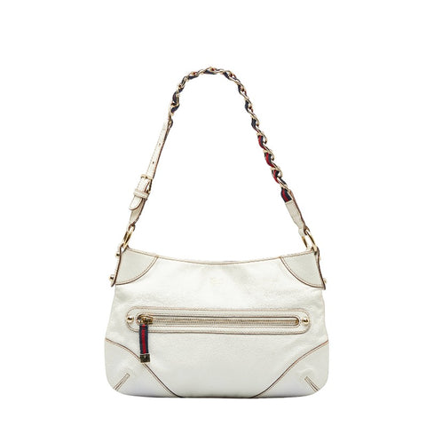 グッチ シェリーライン ショルダーバッグ ワンショルダーバッグ 153011 ホワイト レザー レディース GUCCI 【中古】