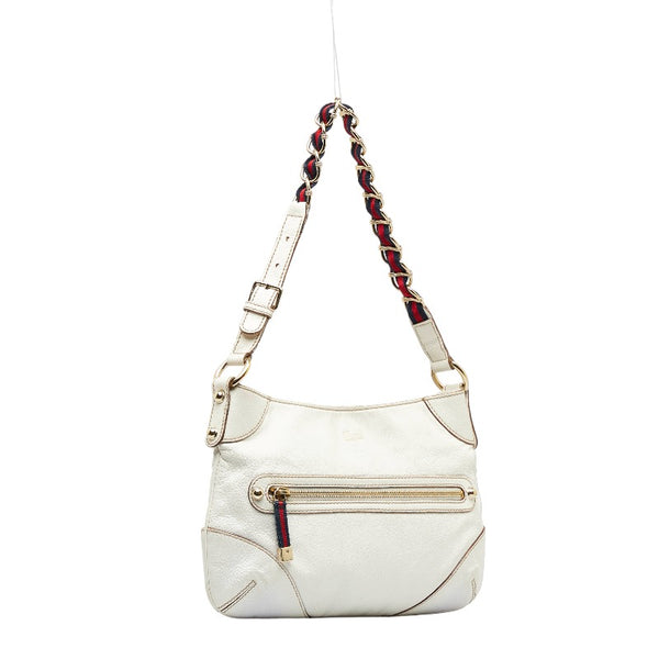 グッチ シェリーライン ショルダーバッグ ワンショルダーバッグ 153011 ホワイト レザー レディース GUCCI 【中古】