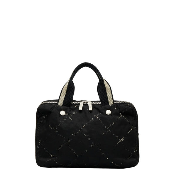 シャネル 旧トラベルライン ハンドバッグ ネイビー ナイロン ビニール レディース CHANEL 【中古】