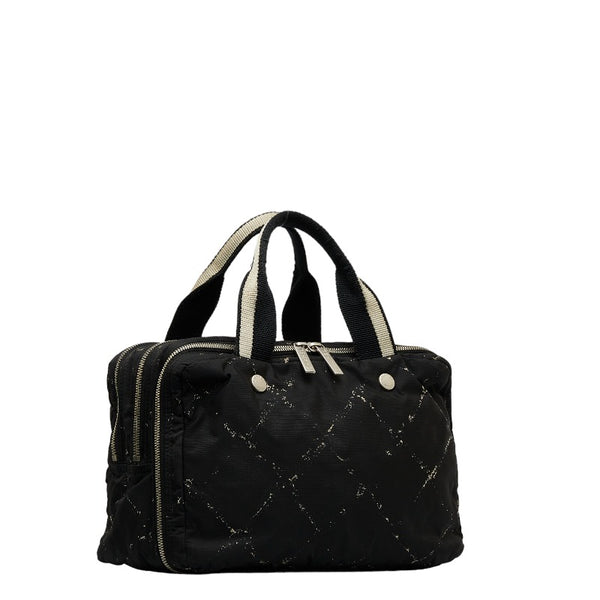 シャネル 旧トラベルライン ハンドバッグ ネイビー ナイロン ビニール レディース CHANEL 【中古】