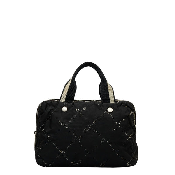 シャネル 旧トラベルライン ハンドバッグ ネイビー ナイロン ビニール レディース CHANEL 【中古】
