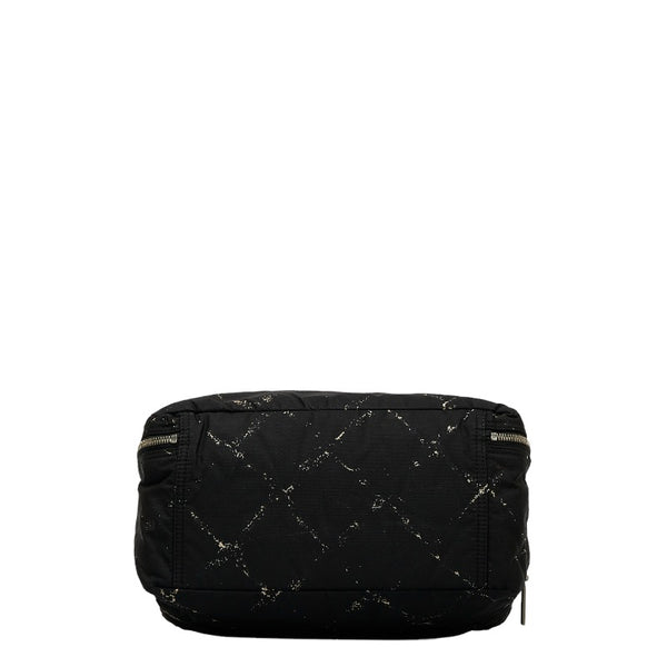 シャネル 旧トラベルライン ハンドバッグ ネイビー ナイロン ビニール レディース CHANEL 【中古】