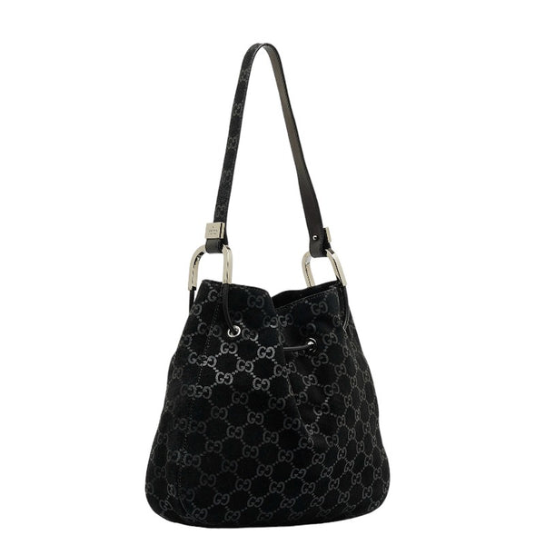 グッチ GG柄 ショルダーバッグ ワンショルダーバッグ 001 3748 ブラック スウェード レザー レディース GUCCI 【中古】