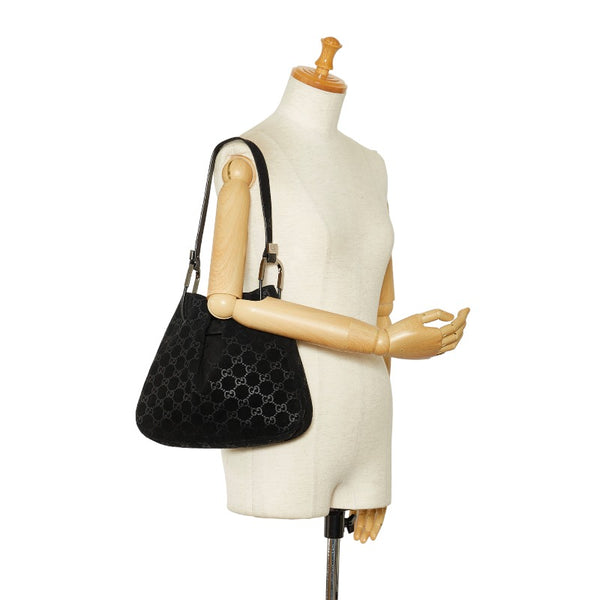 グッチ GG柄 ショルダーバッグ ワンショルダーバッグ 001 3748 ブラック スウェード レザー レディース GUCCI 【中古】