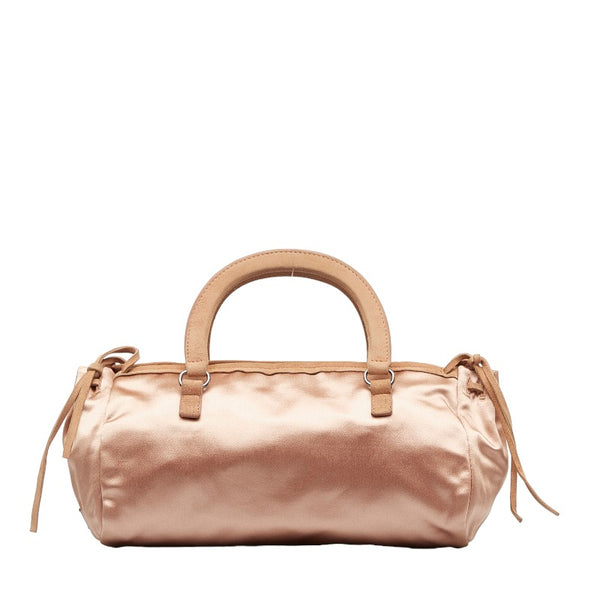 プラダ ミニ ハンドバッグ ピンク ナイロン スウェード レディース PRADA 【中古】