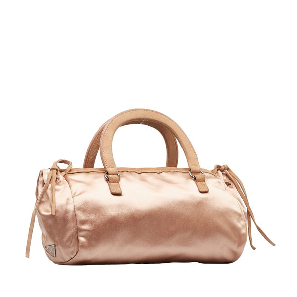 プラダ ミニ ハンドバッグ ピンク ナイロン スウェード レディース PRADA 【中古】
