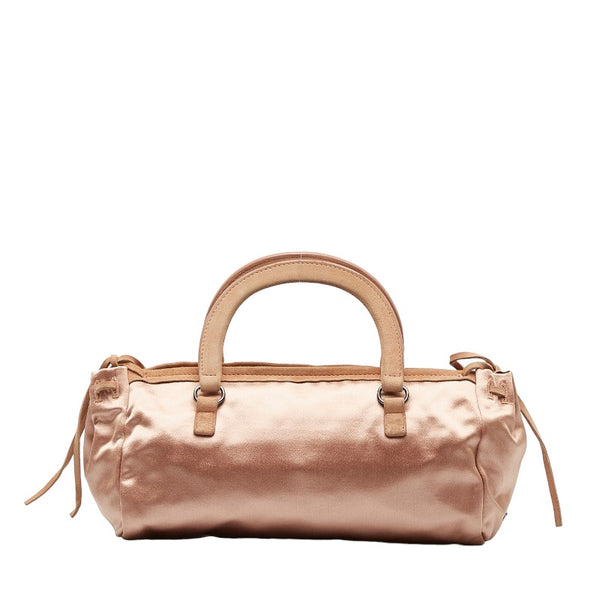 プラダ ミニ ハンドバッグ ピンク ナイロン スウェード レディース PRADA 【中古】