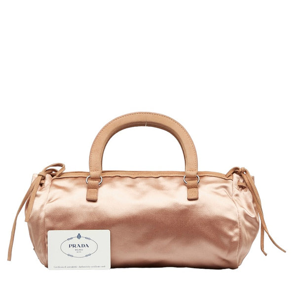 プラダ ミニ ハンドバッグ ピンク ナイロン スウェード レディース PRADA 【中古】