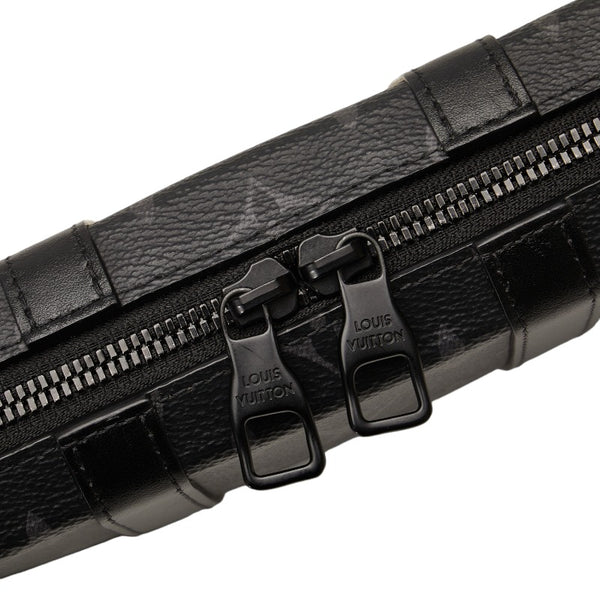 ルイ ヴィトン モノグラムエクリプス ソフトトランク ウォレット ショルダーバッグ ボディバッグ M69838 ブラック グレー レザー メンズ LOUIS VUITTON 【中古】