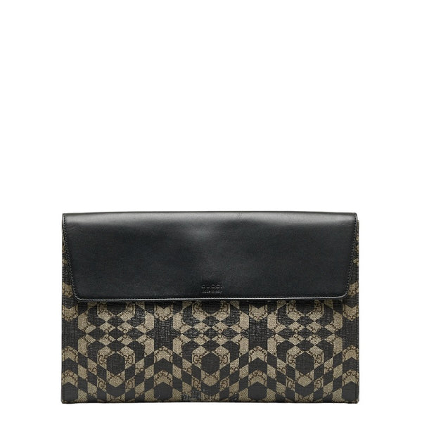 グッチ GGスプリーム カレイドスター クラッチバッグ セカンドバッグ 406725 ベージュ ブラック PVC レザー メンズ GUCCI 【中古】