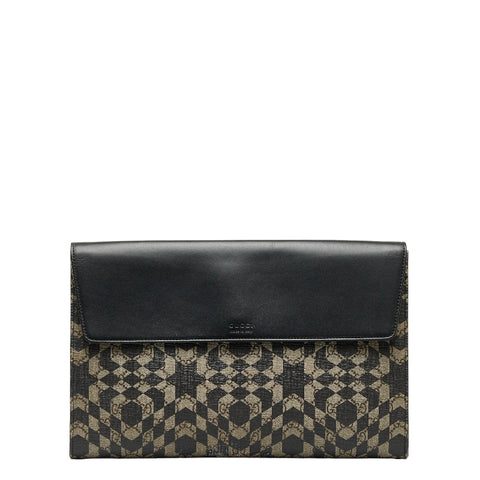 グッチ GGスプリーム カレイドスター クラッチバッグ セカンドバッグ 406725 ベージュ ブラック PVC レザー メンズ GUCCI 【中古】