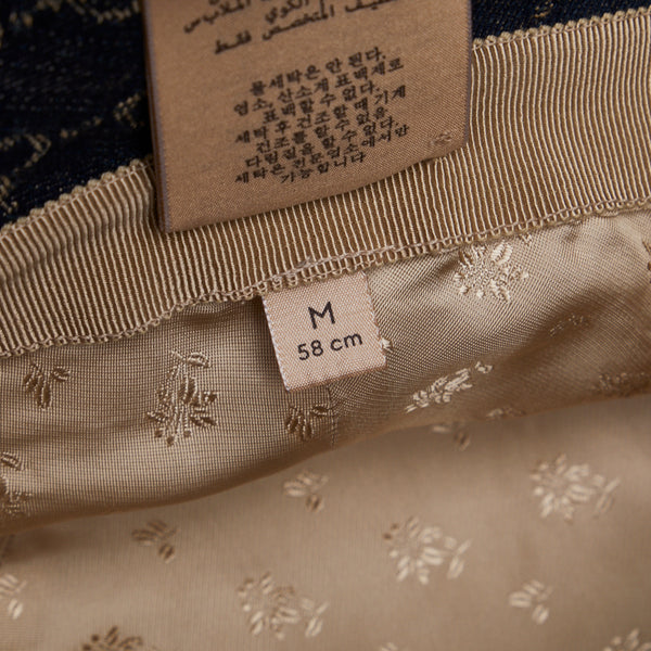 グッチ GGキャンバス バケットハット 576371 ブルー ブラウン キャンバス コットンデニム レザー メンズ GUCCI 【中古】