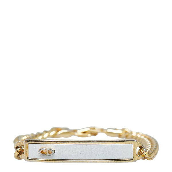 ディオール ロゴプレート D金具 バングル ブレスレット ゴールド シルバー メタル メッキ レディース Dior 【中古】