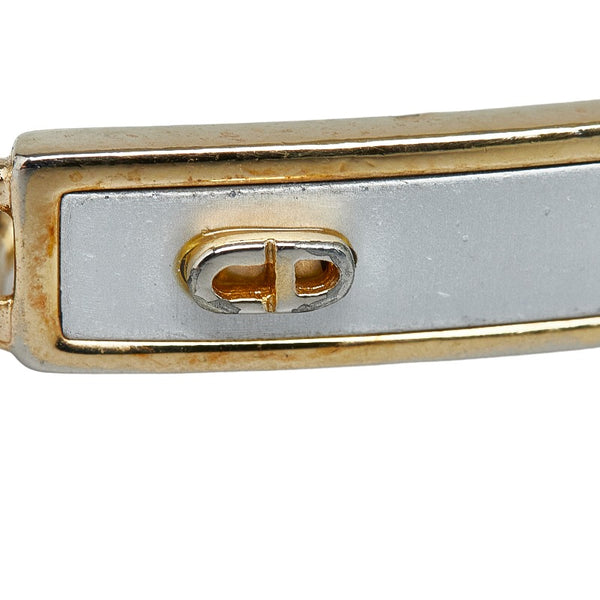 ディオール ロゴプレート D金具 バングル ブレスレット ゴールド シルバー メタル メッキ レディース Dior 【中古】