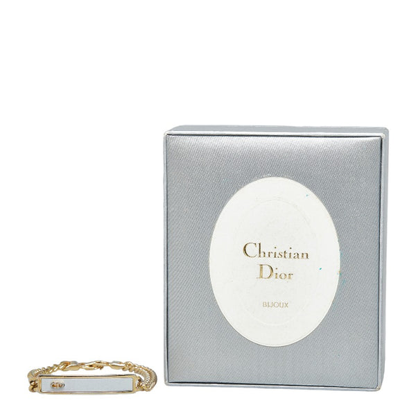 ディオール ロゴプレート D金具 バングル ブレスレット ゴールド シルバー メタル メッキ レディース Dior 【中古】