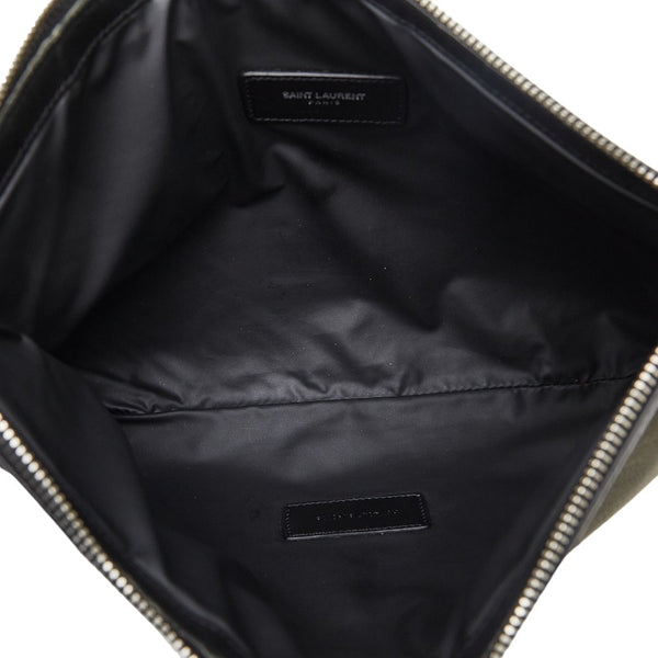 サンローラン クラッチバッグ セカンドバッグ 414764 ブラック カーキ キャンバス メンズ SAINT LAURENT 【中古】