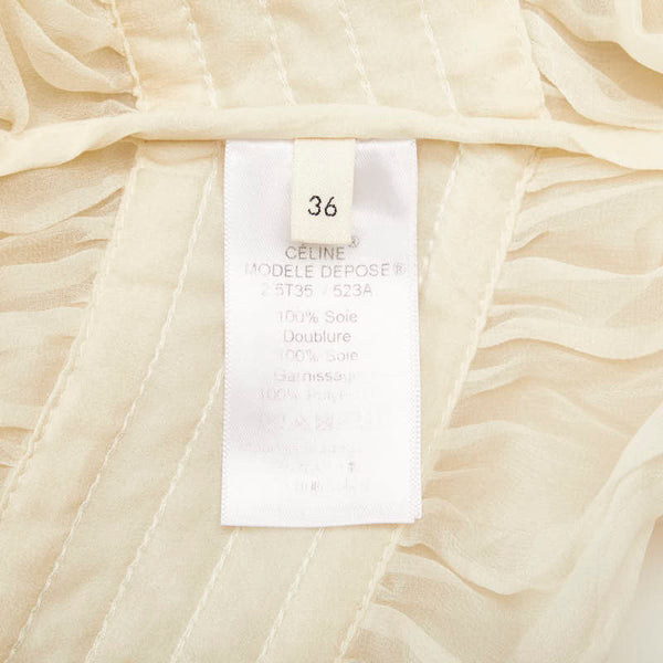 セリーヌ フィービー期 シフォン ジップアップ ブルゾン ジャケット ホワイト シルク レディース CELINE 【中古】