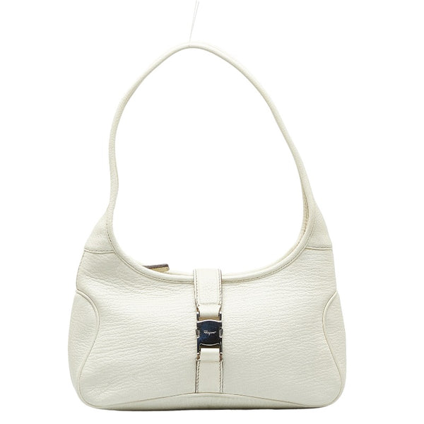 サルヴァトーレフェラガモ ヴァラ ハンドバッグ ワンショルダーバッグ AU21-0734 ホワイト レザー レディース Salvatore Ferragamo 【中古】