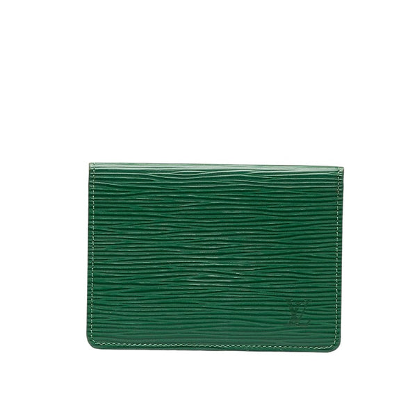 ルイ ヴィトン エピ ポルト2 カルト ヴェルティカル カードケース M63204 ボルネオグリーン レザー レディース LOUIS VUITTON 【中古】