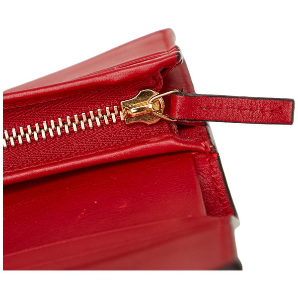 グッチ GGアップル 二つ折り財布 コンパクトウォレット 624641 ベージュ レッド PVC レザー レディース GUCCI 【中古】