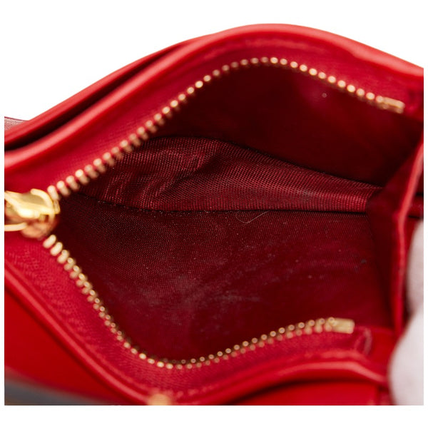 グッチ GGアップル 二つ折り財布 コンパクトウォレット 624641 ベージュ レッド PVC レザー レディース GUCCI 【中古】