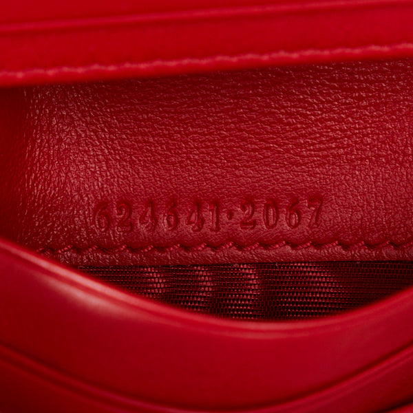 グッチ GGアップル 二つ折り財布 コンパクトウォレット 624641 ベージュ レッド PVC レザー レディース GUCCI 【中古】