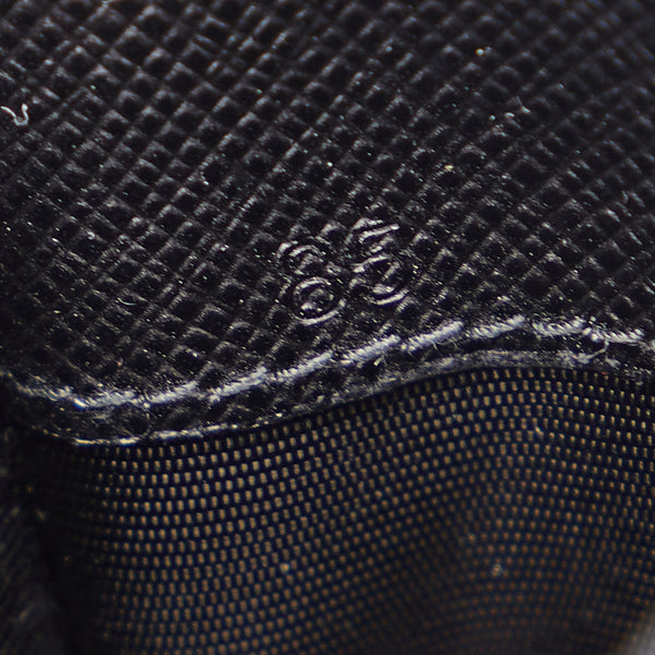 プラダ 三つ折り財布 コンパクトウォレット ブラック レザー レディース PRADA 【中古】