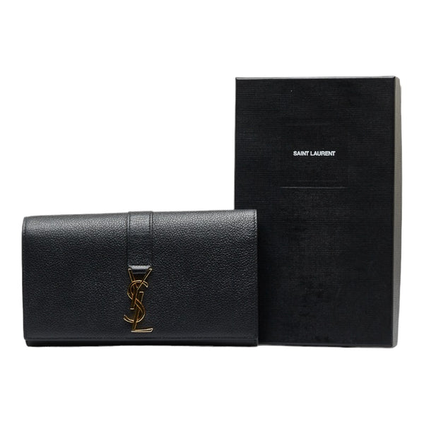 サンローラン カサンドラ 長財布 414567 ブラック レザー レディース SAINT LAURENT 【中古】