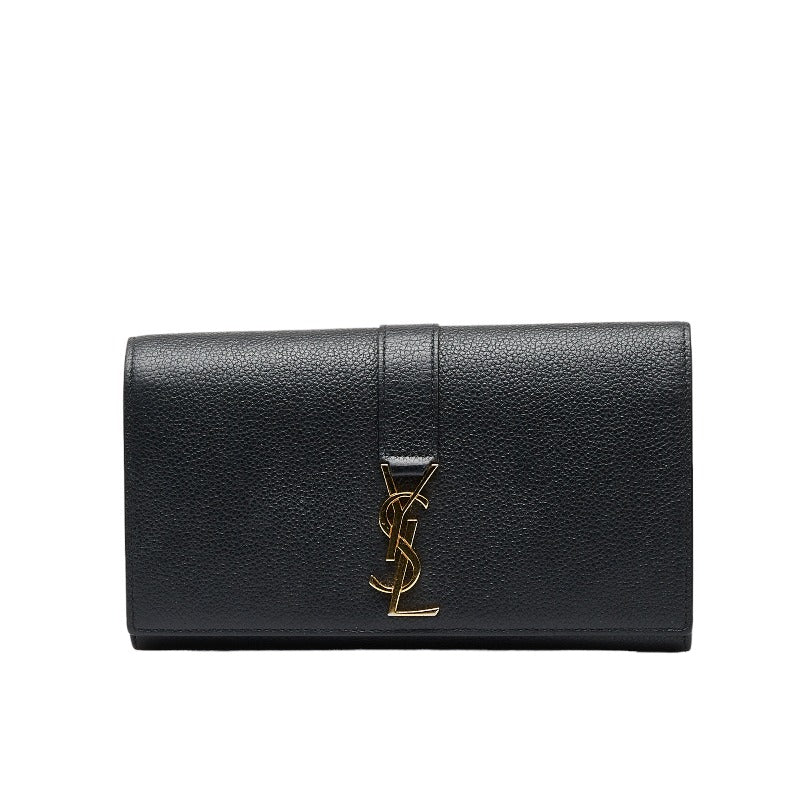 サンローラン カサンドラ 長財布 414567 ブラック レザー レディース SAINT LAURENT 【中古】