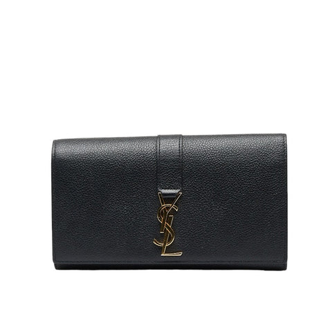 サンローラン カサンドラ 長財布 414567 ブラック レザー レディース SAINT LAURENT 【中古】