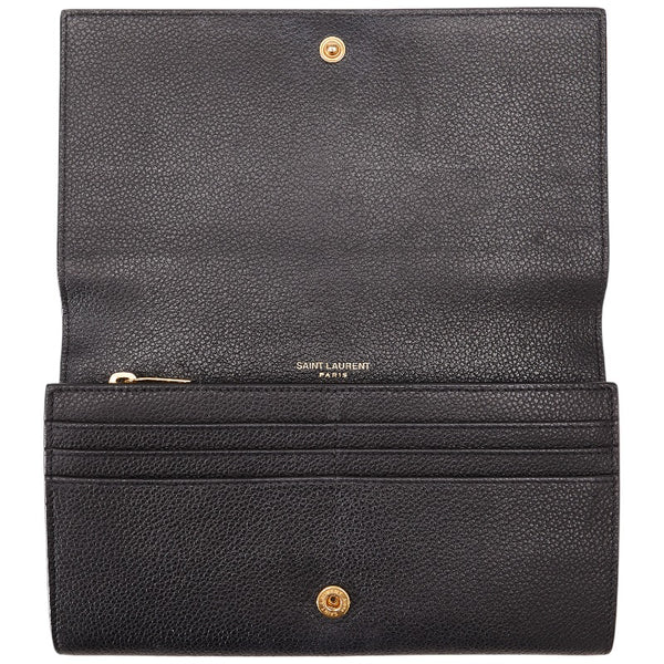 サンローラン カサンドラ 長財布 414567 ブラック レザー レディース SAINT LAURENT 【中古】