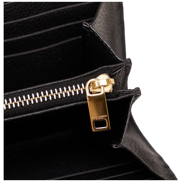 サンローラン カサンドラ 長財布 414567 ブラック レザー レディース SAINT LAURENT 【中古】