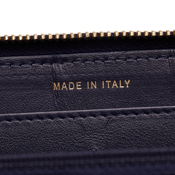 シャネル ドーヴィル 長財布 ブルー ネイビー キャンバス レザー レディース CHANEL 【中古】