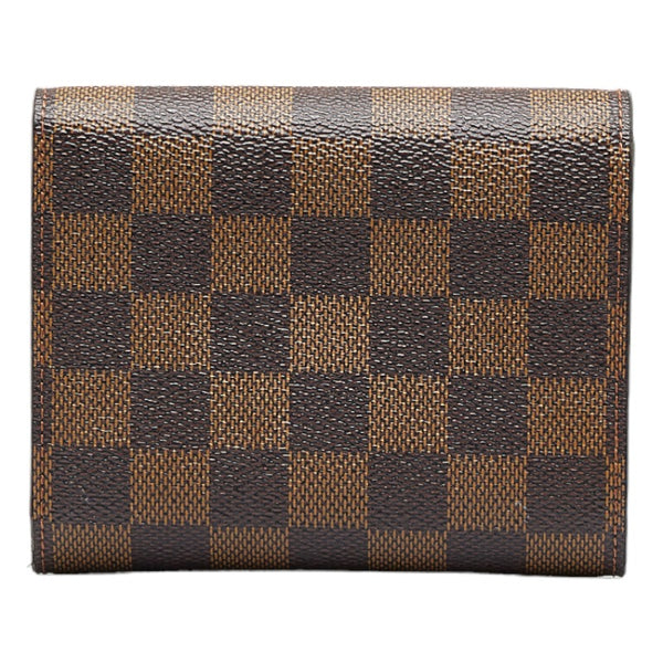ルイ ヴィトン ダミエ ルトフォイユ ジョイ 二つ折り財布 L字ファスナー N60034 ブラウン PVC レザー レディース LOUIS VUITTON 【中古】
