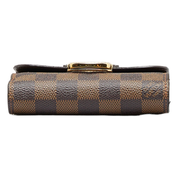 ルイ ヴィトン ダミエ ルトフォイユ ジョイ 二つ折り財布 L字ファスナー N60034 ブラウン PVC レザー レディース LOUIS VUITTON 【中古】