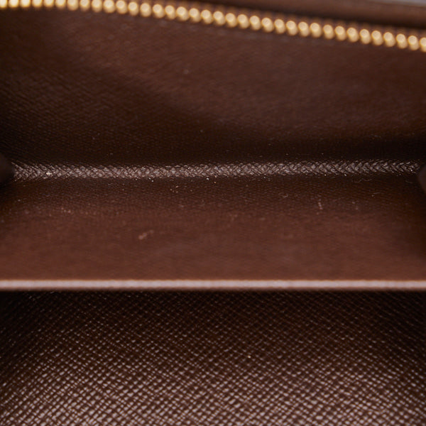 ルイ ヴィトン ダミエ ルトフォイユ ジョイ 二つ折り財布 L字ファスナー N60034 ブラウン PVC レザー レディース LOUIS VUITTON 【中古】