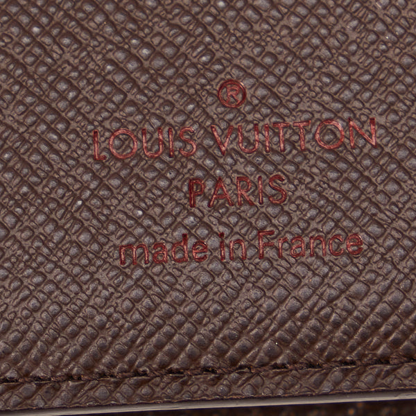 ルイ ヴィトン ダミエ ルトフォイユ ジョイ 二つ折り財布 L字ファスナー N60034 ブラウン PVC レザー レディース LOUIS VUITTON 【中古】
